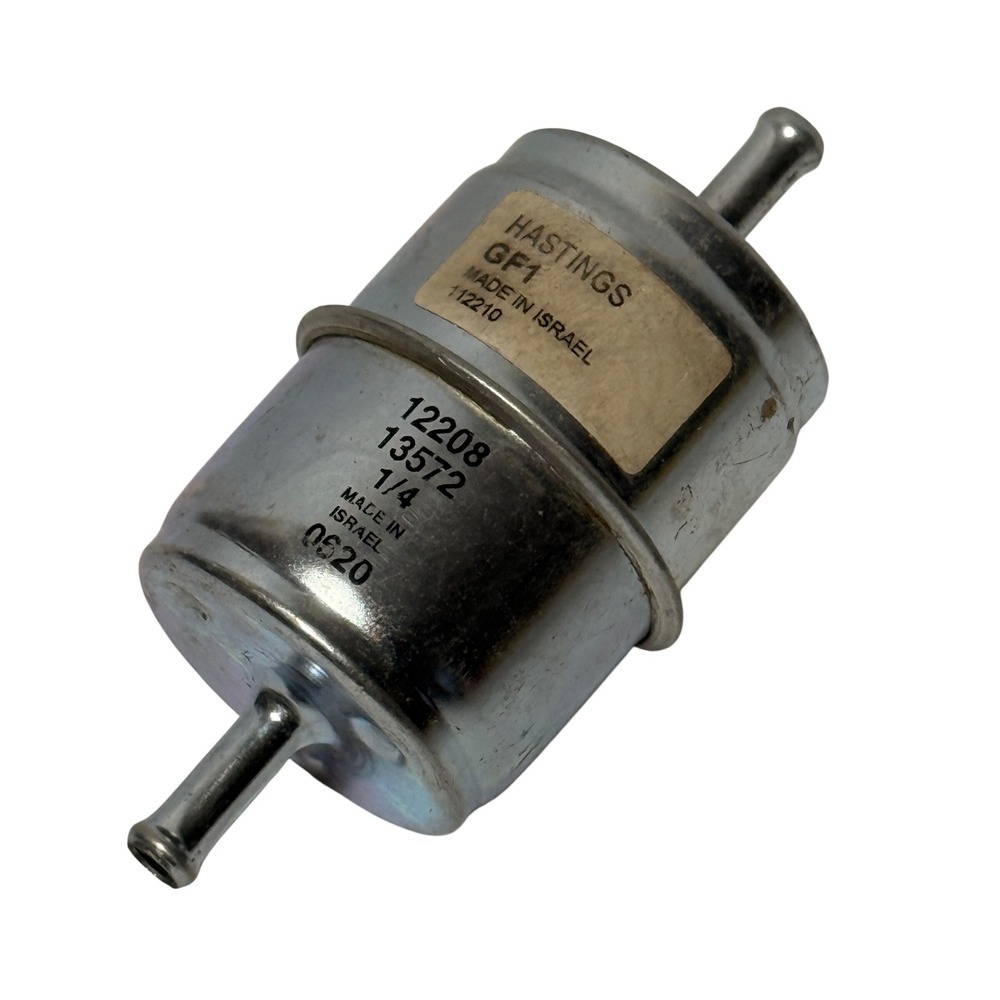 Hastings GF1 Universal Inline Fuel Filter 1/4 Inch 12208 13572 Metal Canister